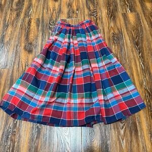 Woolrich Vintage Plaid Cotton Pleated Skirt Women's Size 4 90s‎ Y2K Academia S